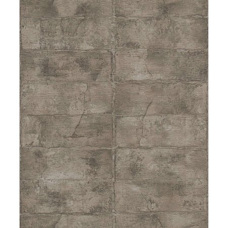 MANHATTAN COMFORT Lansing Clay Dark Grey Stone 33 ft L X 209 in W Wallpaper BR4096-520163